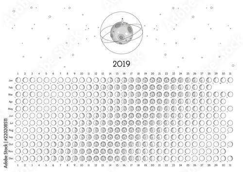 Moon Calendar 2019 Northern Hemisphere