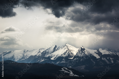 Snow-capped Tatra mountains before the storm, Malopolskie, Poland © Artur Bociarski