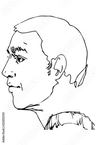  vector sketch of a beautiful man profile
