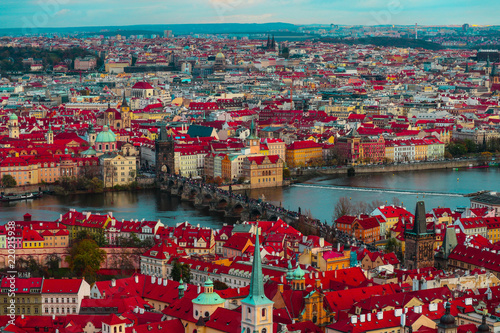 Czech republic, Prague city panorama. City Prague panoramic view, cityscape, architecture.
