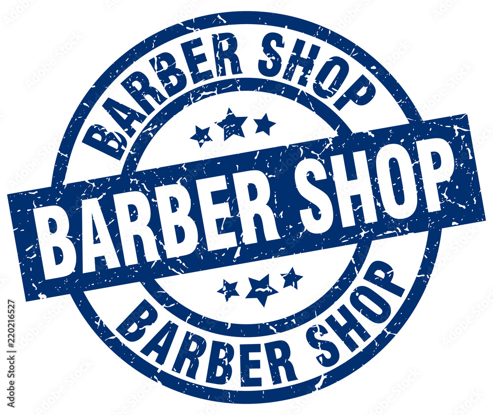 barber shop blue round grunge stamp barber shop blue round grunge stamp