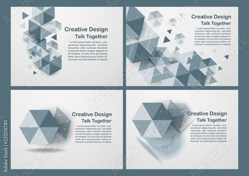 Hexagon on white and grey background with copy space for text. Vector illustration.