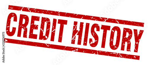 square grunge red credit history stamp