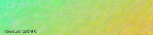 Green and yellow Watercolor on paper in banner shape background illustration.