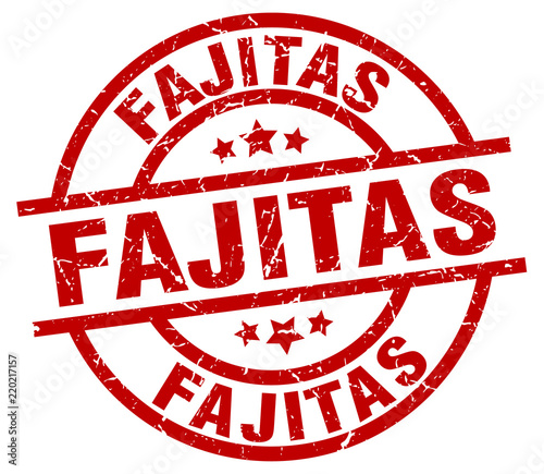 fajitas round red grunge stamp