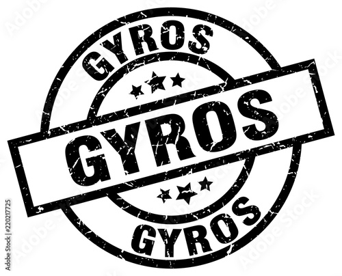 gyros round grunge black stamp