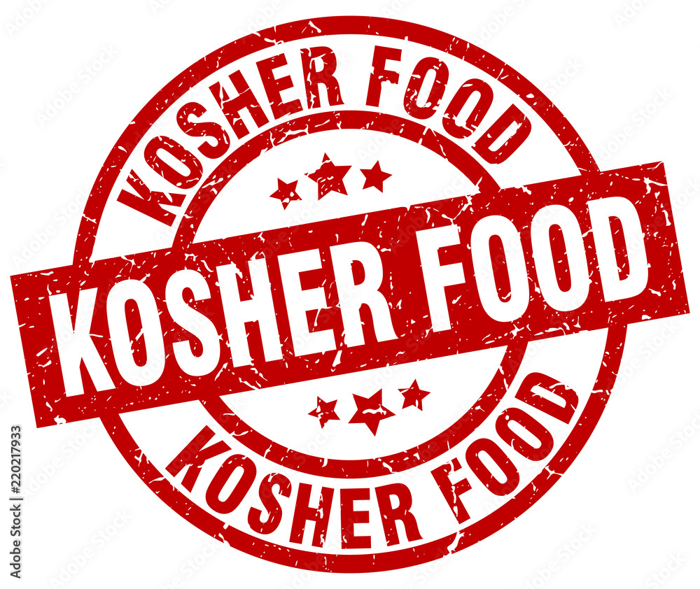 kosher food round red grunge stamp kosher food round red grunge stamp