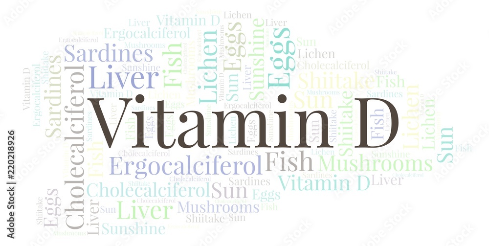 Obraz premium Vitamin D word cloud.