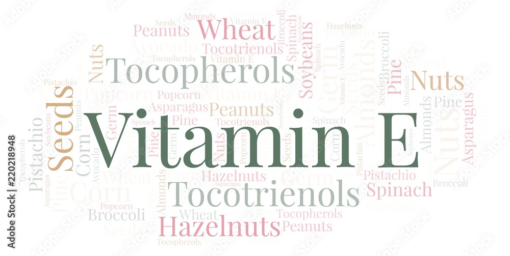 Fototapeta premium Vitamin E word cloud.
