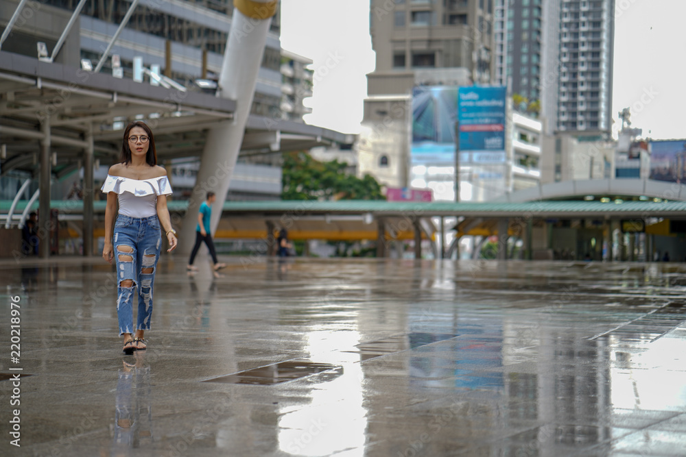 Young asian woman traveling to landmark in Bangkok Thailand. Young asian woman traveling to landmark in Bangkok Thailand.