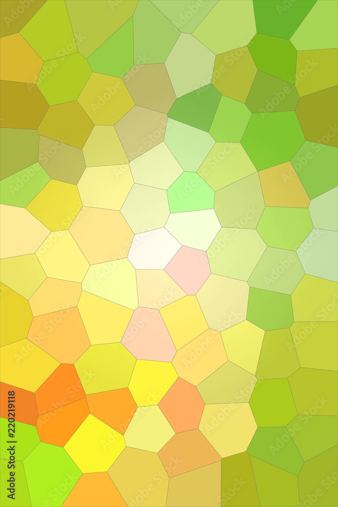 Yellow, green and white bright Big Hexagon vertical background illustration. Yellow, green and white bright Big Hexagon vertical background illustration.