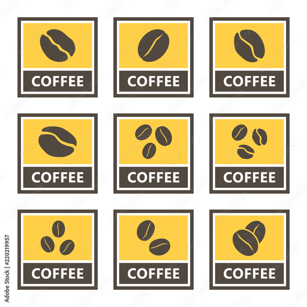 coffee signs and icons set for cafes and shops