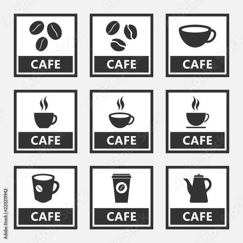 cafe icons and signs  coffee shop design