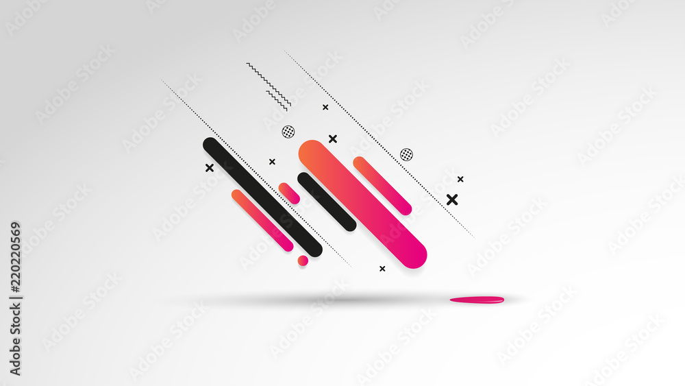 Abstract background with dynamic linear waves. Vector illustration in flat minimalistic style - obrazy, fototapety, plakaty 