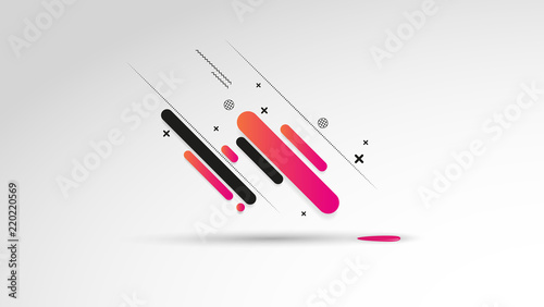 Abstract background with dynamic linear waves. Vector illustration in flat minimalistic style