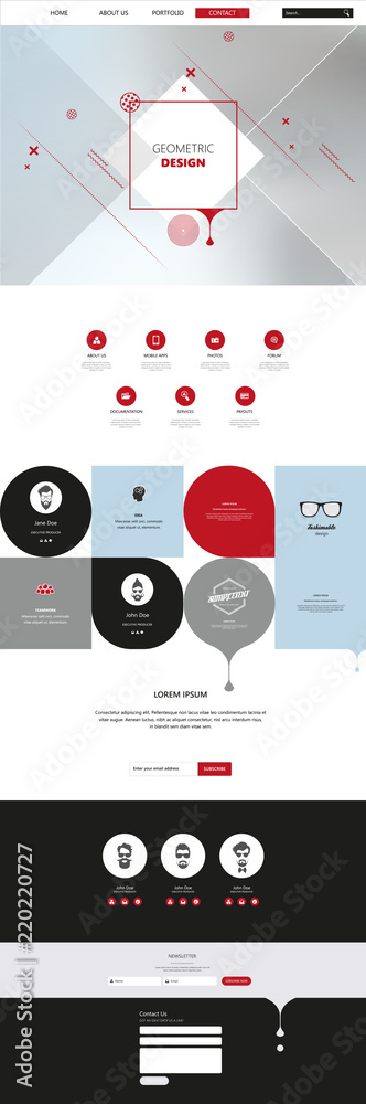 One Page Website Template with Abstract Header Design. One Page Website Template with Abstract Header Design.