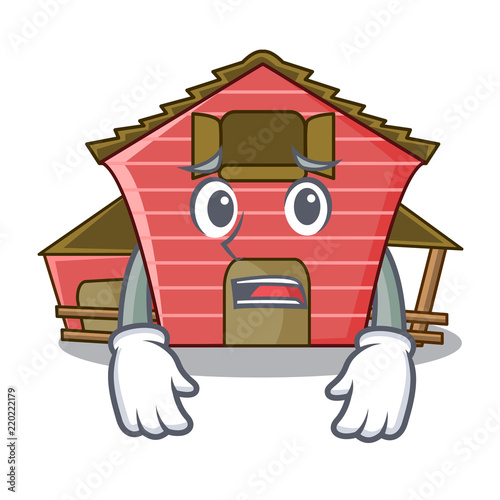 Afraid spring day with a red barn cartoon