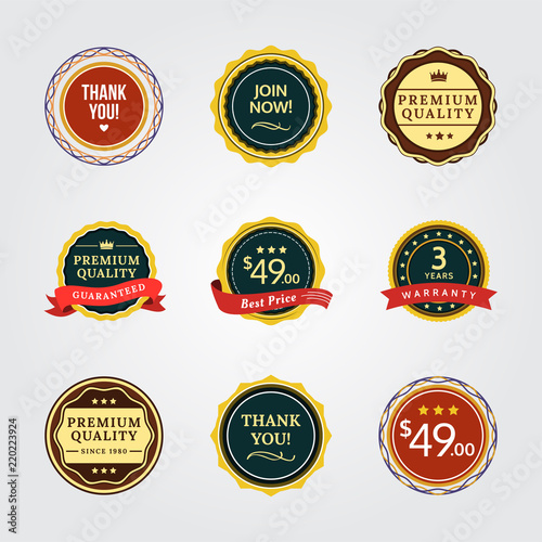 General Badges. General badges set for your designs, such us for your product, online shop, email newsletter or email marketing, web banner, print ad, etc.
