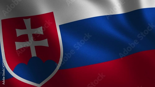 Slovakia flag waving 3d. Abstract background. Loop animation.