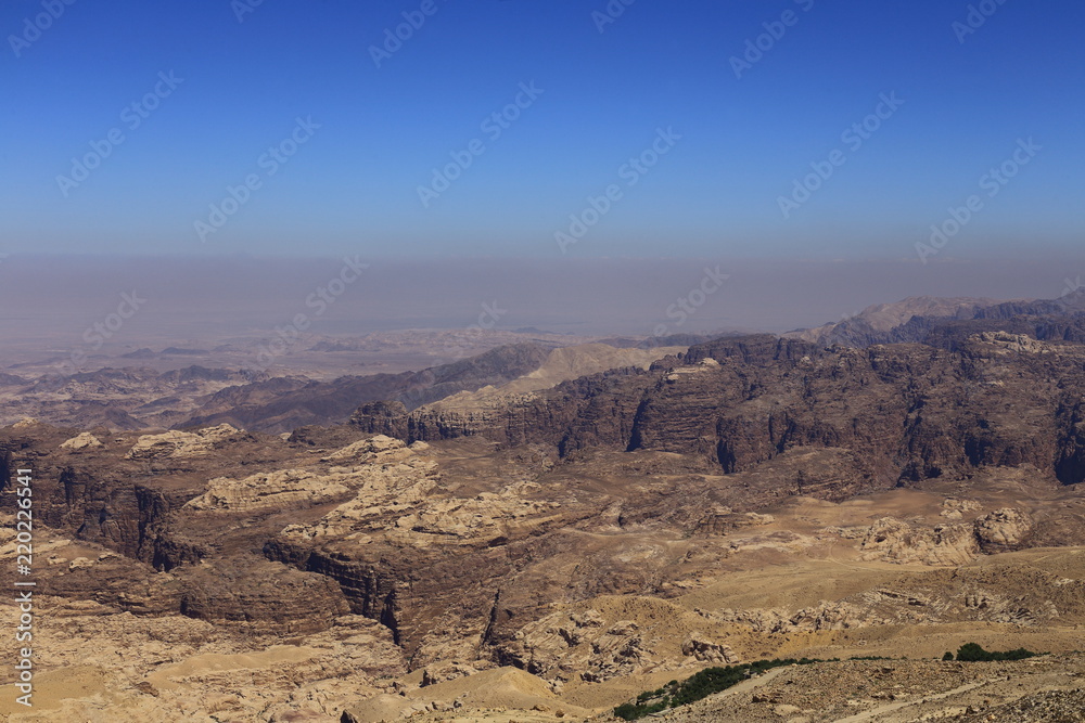 Mountains on the outskirts of the Ancient City of Petra, Wadi Rum, Jordan