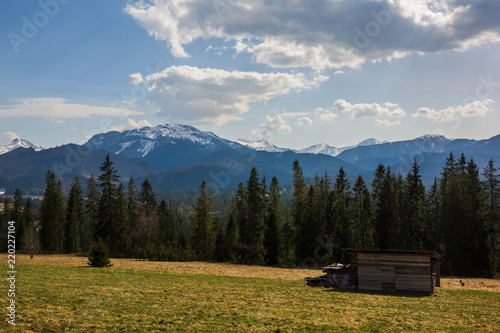 Fototapeta Naklejka Na Ścianę i Meble -  Tatra mountains from Witow, Malopolskie, Poland