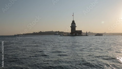 Wallpaper Mural Istanbul Maiden Tower from the east in sunset. In the distance are such landmarks as Blue Mosque, Hagia Sophia and Topkapi Palace Torontodigital.ca