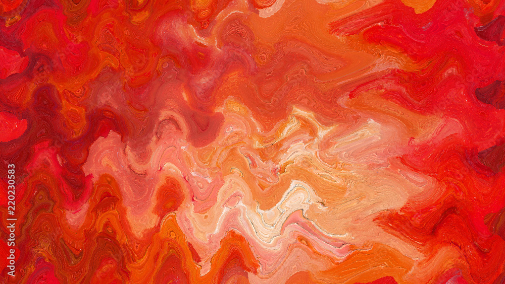 Oil painting and digital technology. Colorful abstract background with a wavy pattern. Red flame. Texture of rough brush strokes. Oil painting and digital technology. Colorful abstract background with a wavy pattern. Red flame. Texture of rough brush strokes.