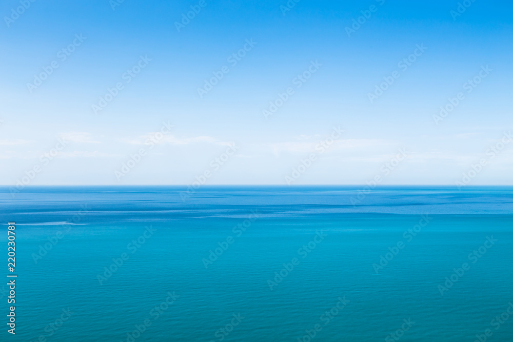 Beautiful seascape in the Atlantic ocean. Seascape with cloudy sky and ripples on the water.