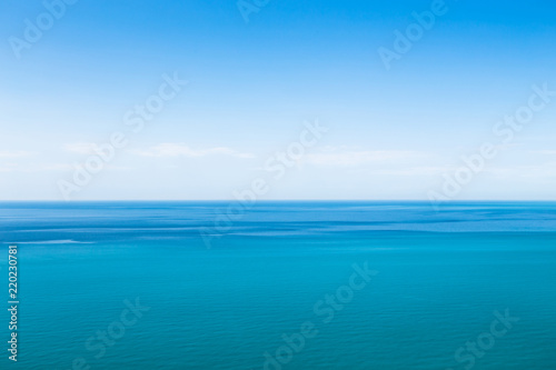Beautiful seascape in the Atlantic ocean. Seascape with cloudy sky and ripples on the water.