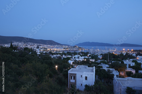 bodrum castle night and sea.
