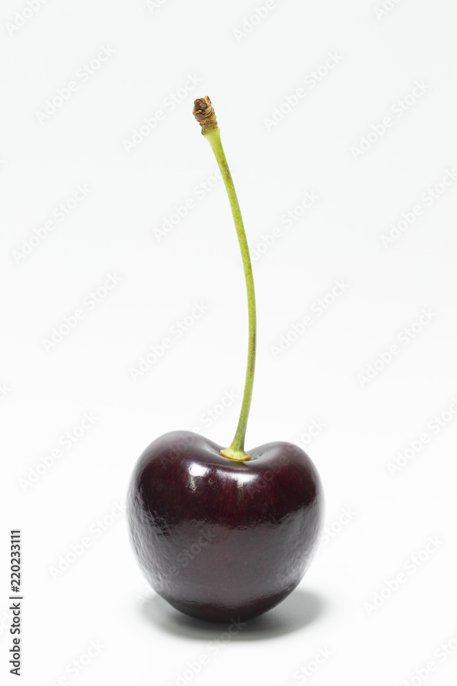 Fototapeta Fresh cherries isolated on a white background , Clipping path included.
