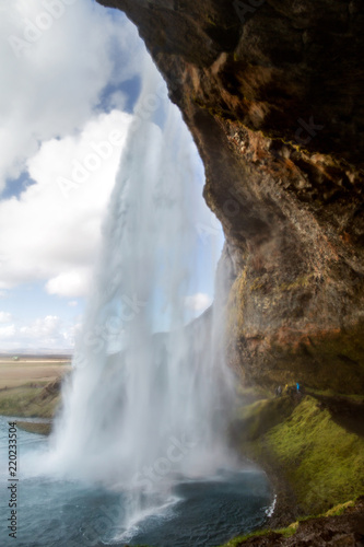 view of the waterfall of Iceland, tourists, screensaver. © Rock and Wasp