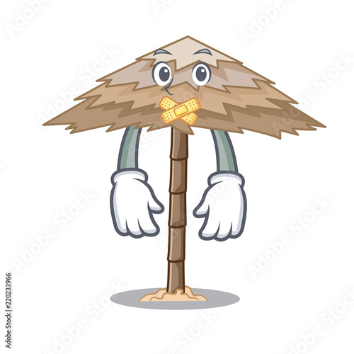 Silent beautiful beach shelter sand isolated cartoon