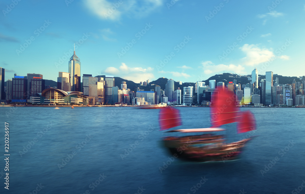 Fototapeta premium Hong Kong harbour, long exposition