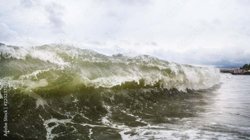 Storm waves on the seashore as a background Storm waves on the seashore as a background