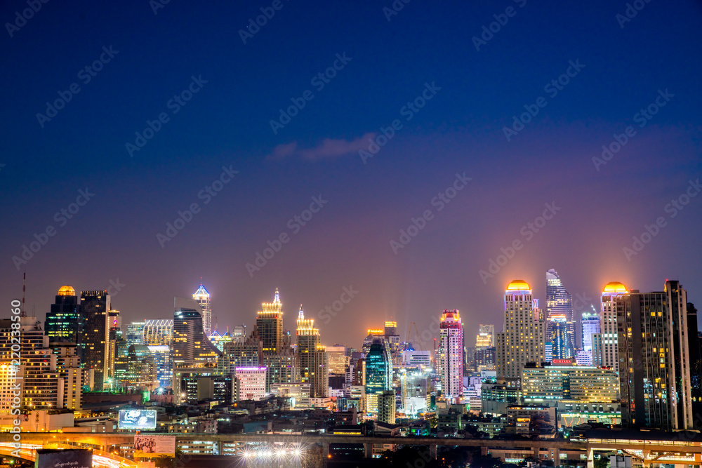 Modern building in night time