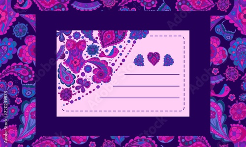 Isometry of the postcard from the elements of the pattern for congratulating clients on holidays, excellent elements for advertising underwear