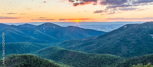 A sunset with clouds as seen from Skyline Drive of Shenandoah National © Country Gate Prod.