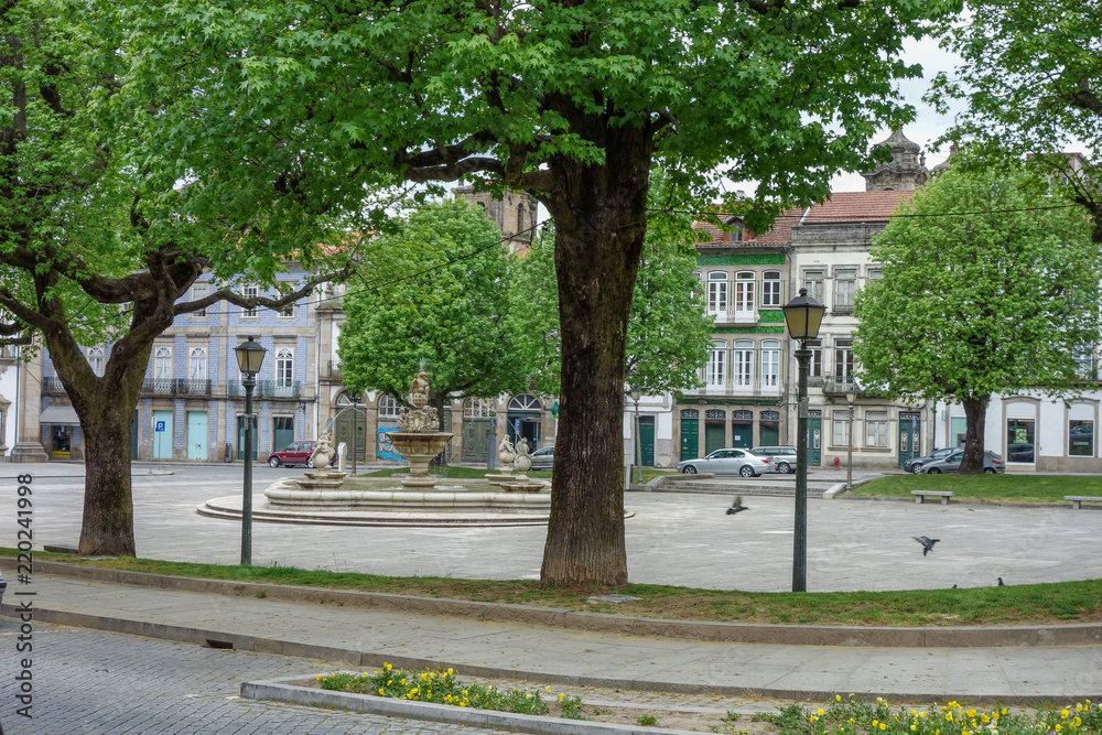 Srteet view in downtown, Braga, Portugal