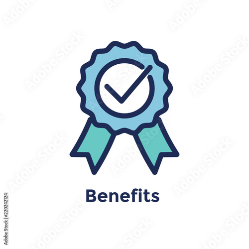 New Employee Hiring Process icon - benefits ribbon