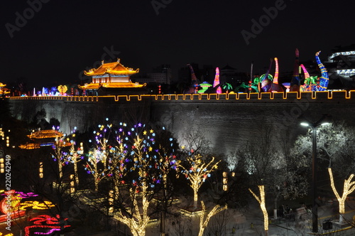 Photography The city wall of xi 'an is a famous tourist attraction and ancient architecture