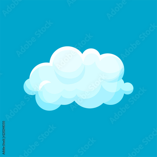 Small floating cloud. Weather application icon. Flat vector element for wall decor or children book