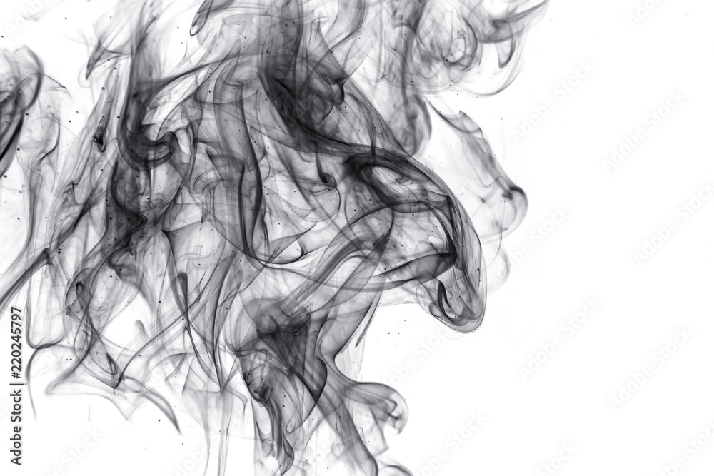 Black smoke on white background Black smoke on white background