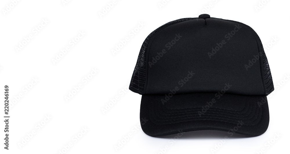 Empty textile cap isolated on white background, copy space template Empty textile cap isolated on white background, copy space template