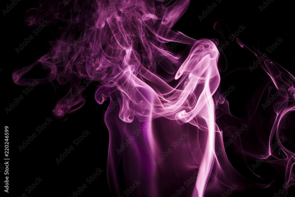 Purple smoke on black background