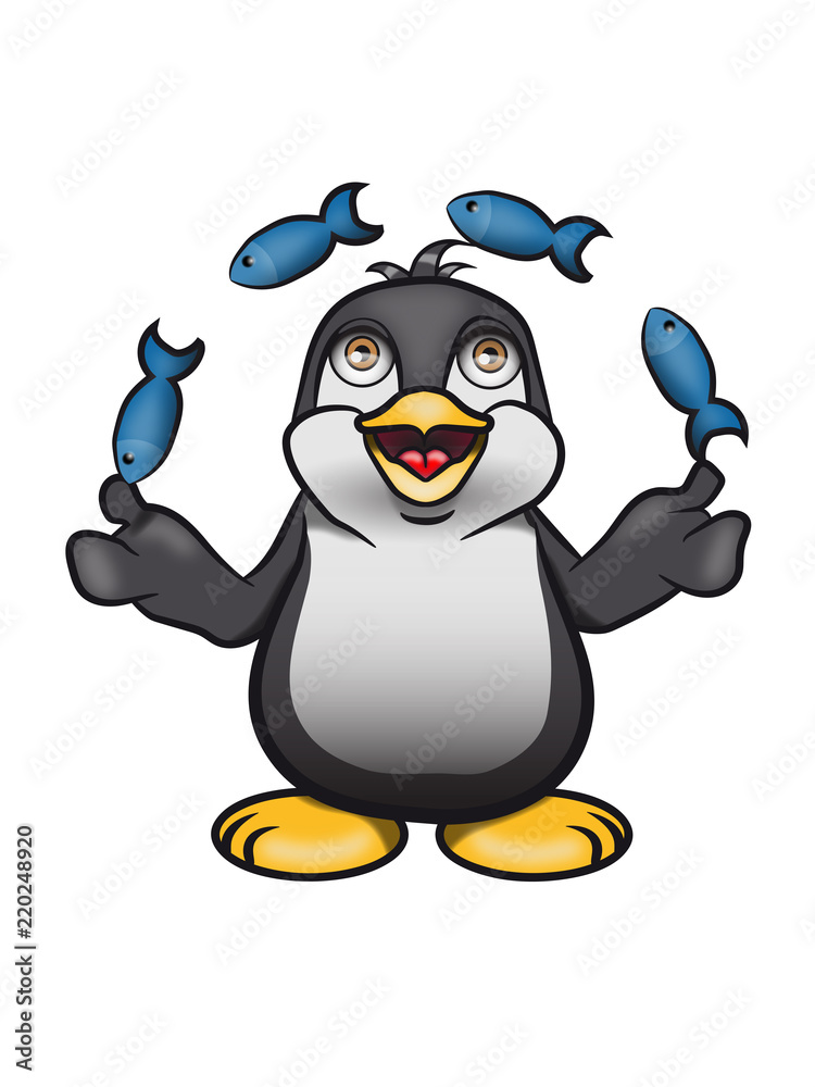 Fototapeta premium pinguin fische jongleur