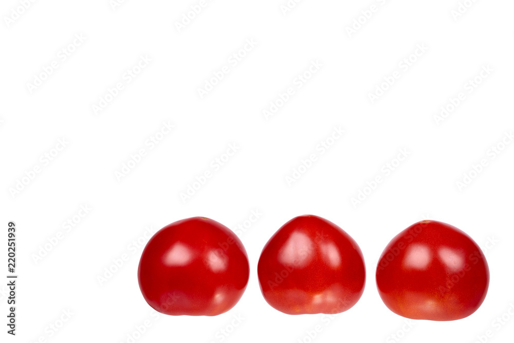 Fresh organic red tomato isolated on the white background, copy space template. Fresh organic red tomato isolated on the white background, copy space template.