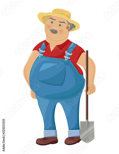 Farmer cartoon character Vector. Funny man with a spud