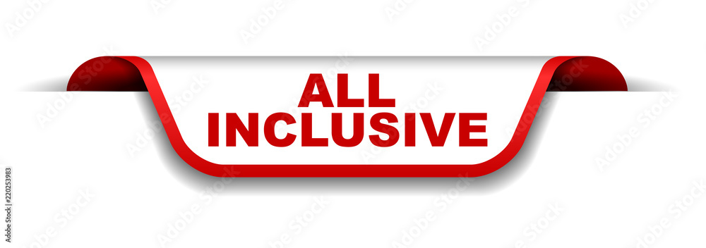 red and white banner all inclusive red and white banner all inclusive