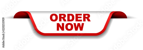 red and white banner order now